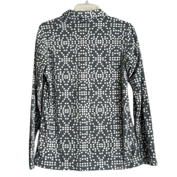 Columbia 1/4 Zip Gray/ White Patterened Lightweight Fleece Shirt - SZ: M - Picture 2 of 7